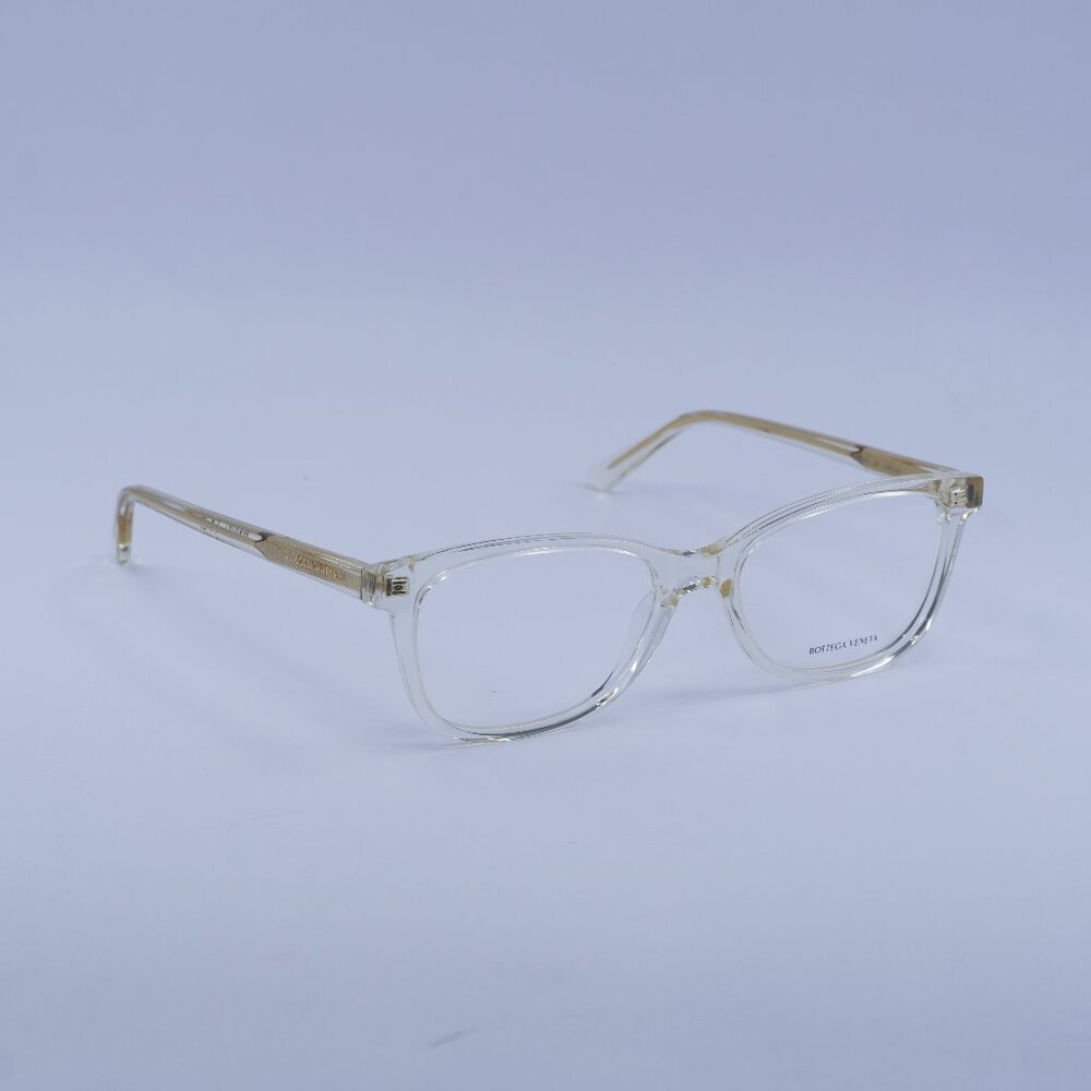 Bottega Veneta BV1028O 004 Eyeglasses Transparent Beige Square 51mm Frame